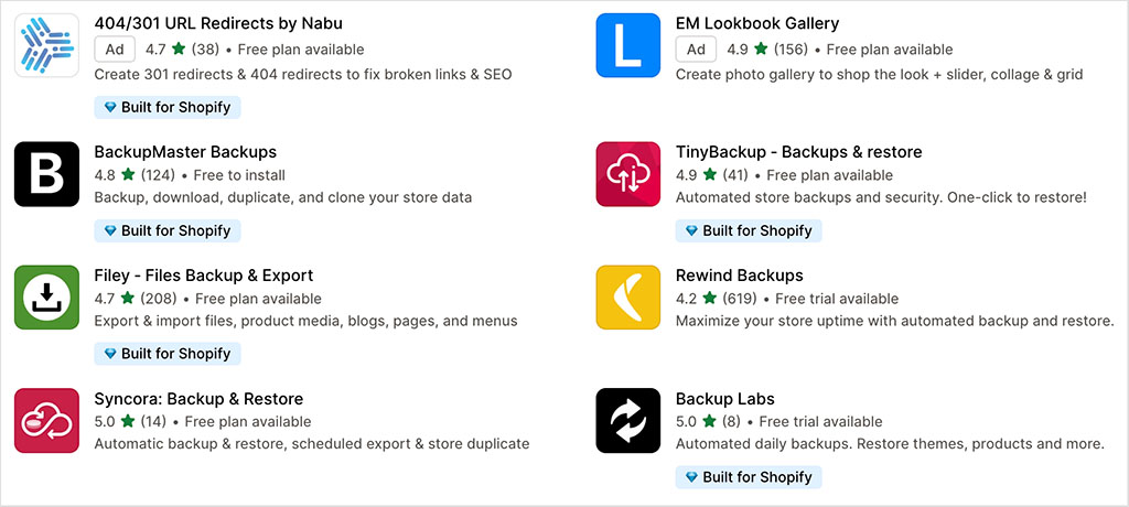 Shopify apps for backing up your store data