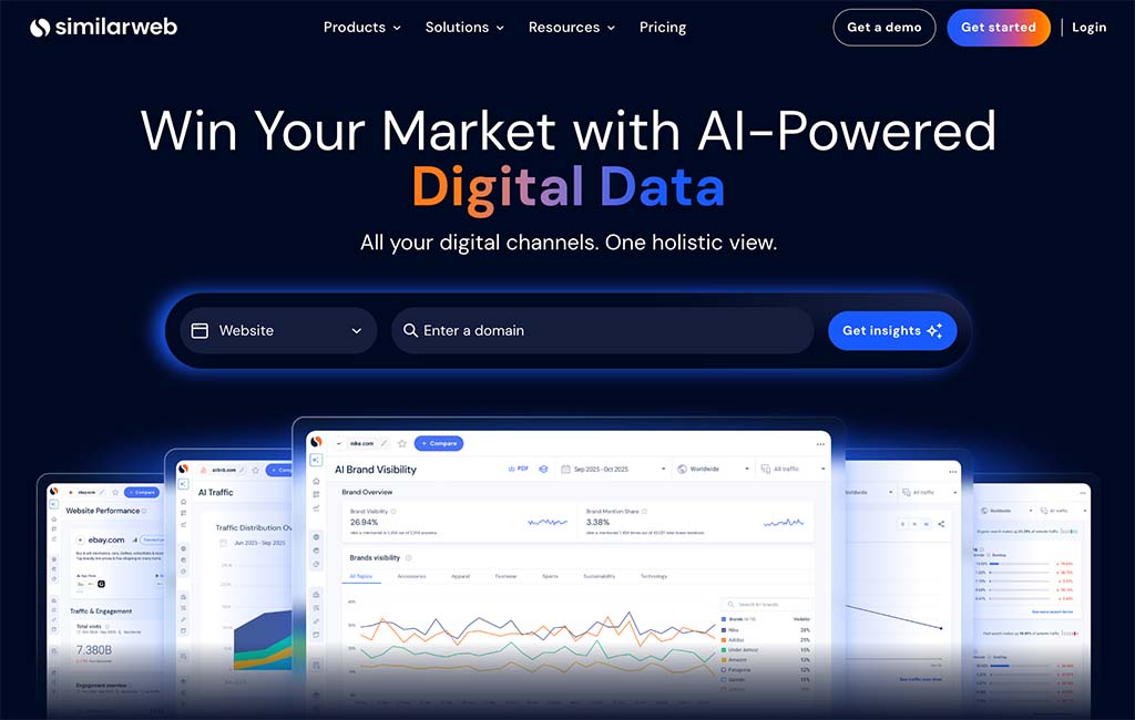 The Similarweb home page