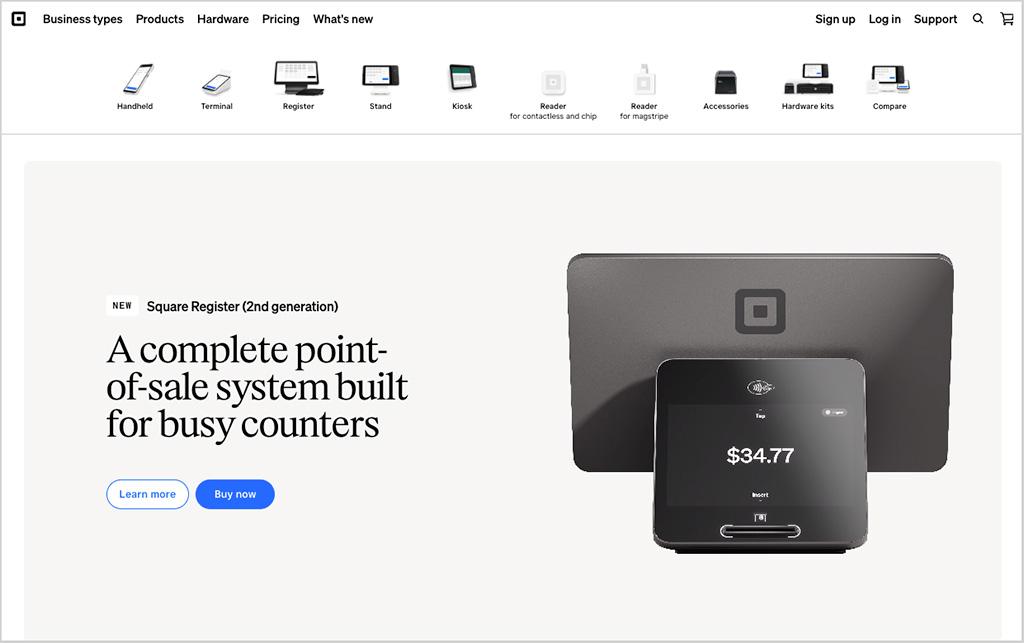 Square's POS hardware store.