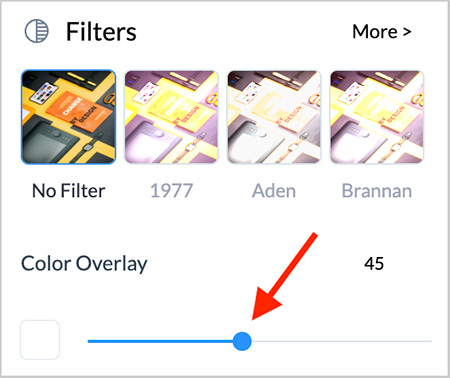 Using the color overlay tool in Visme