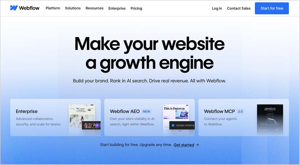 Webflow home page