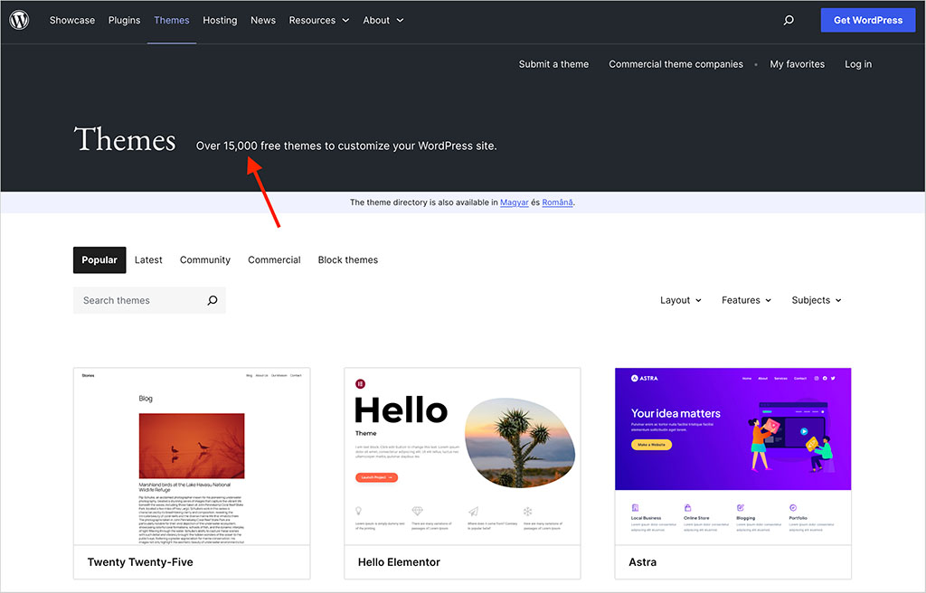 WordPress theme directory