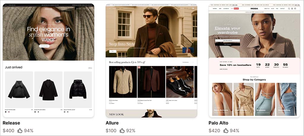 Examples of online store themes