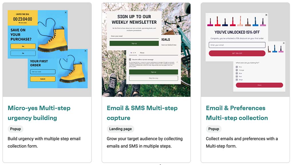 Omnisend form templates