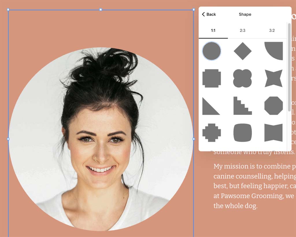 Applying shapes to images in Squarespace