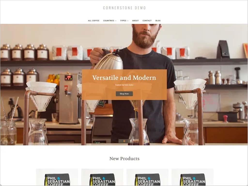 Example of a free BigCommerce theme, ‘Cornerstone.’