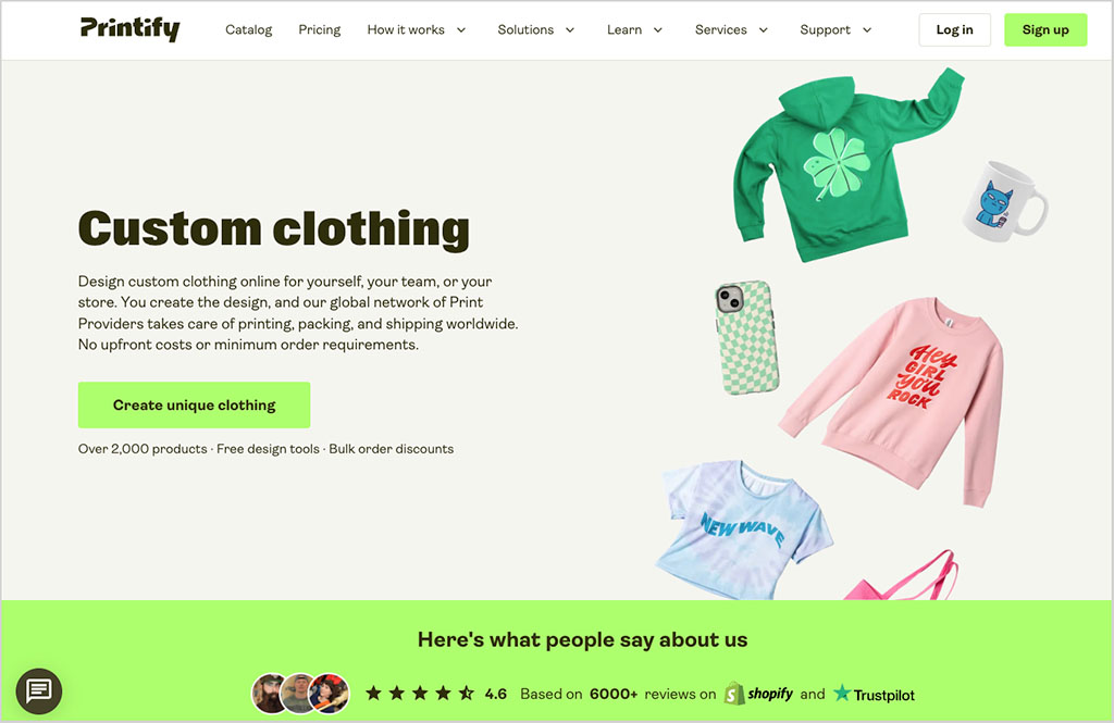 Printify home page