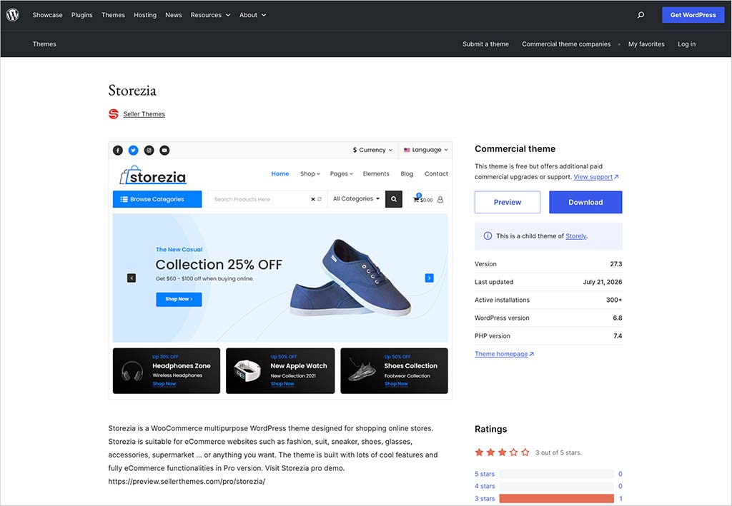 WooCommerce theme example