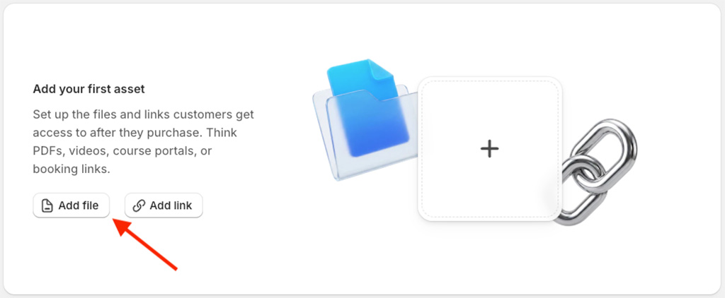 Adding a file to a digital product in Shopify