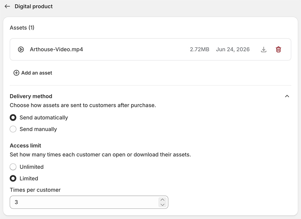 Specifying fulfillment options