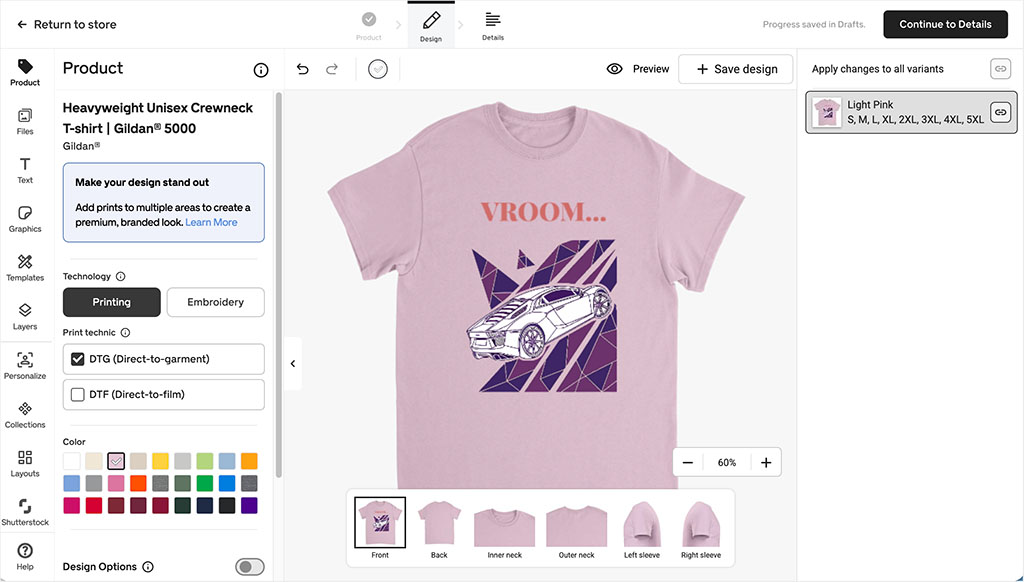 Designing a product in Gelato