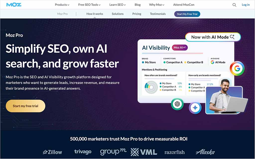 Moz Pro home page