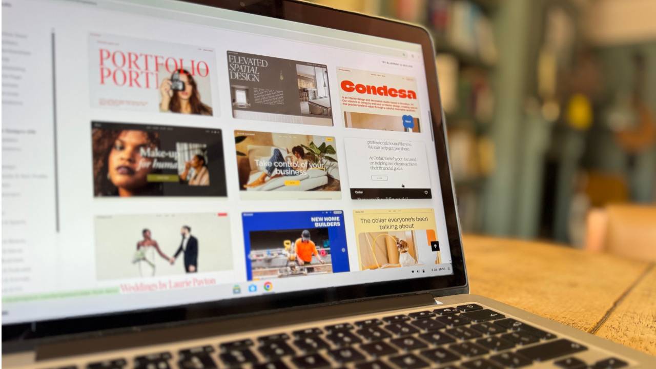 Best Squarespace templates (image of a laptop with the Squarespace template page open)