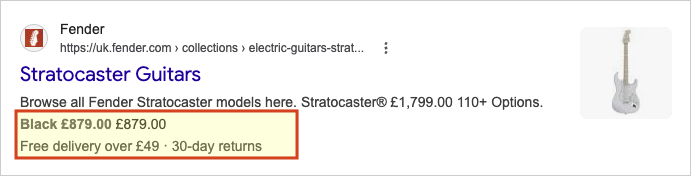 Product schema / rich snippets