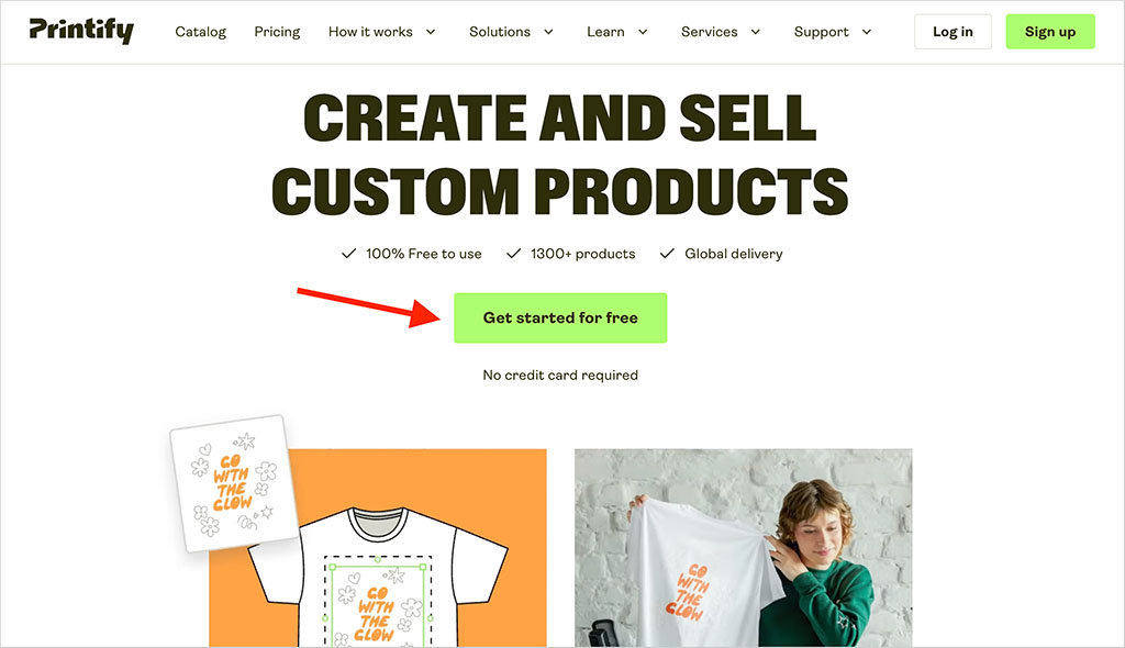 Printify signup page