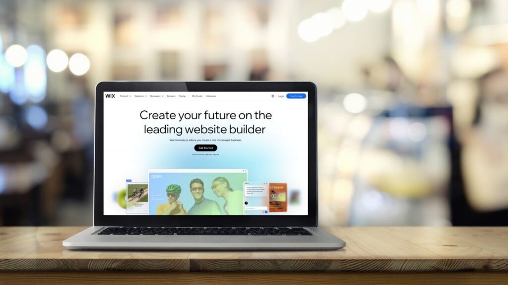 Wix review (image of the Wix platform on a laptop).